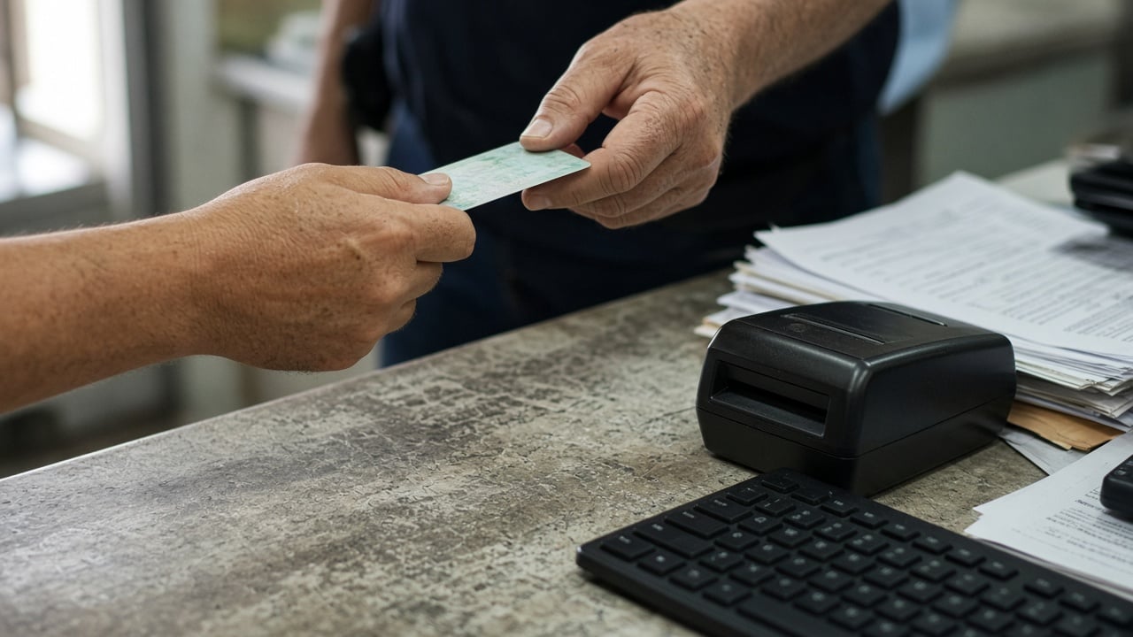 ID check at a counter